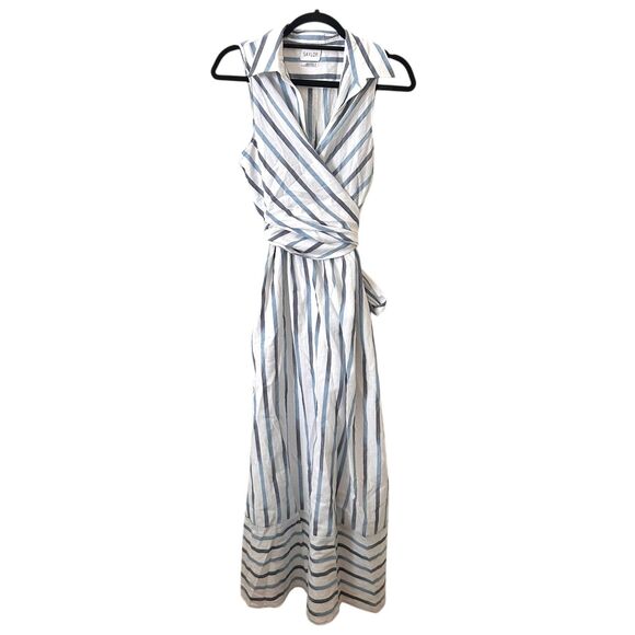 SAYLOR Lisa Ikat Cotton Striped Midi Dress NWT‎ Medium - Picture 2 of 6